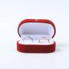 Buy cheap Luxury Jewellery Box Personalized Custom Red Velvet Jewelry Packaging Wedding Engagement Double Ring Box from wholesalers