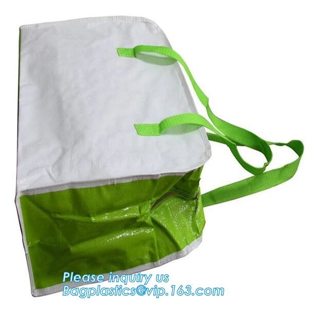 Factory custom recyclable folding laminated pp non woven bag shopping with heat transfer printing non woven fabric carry