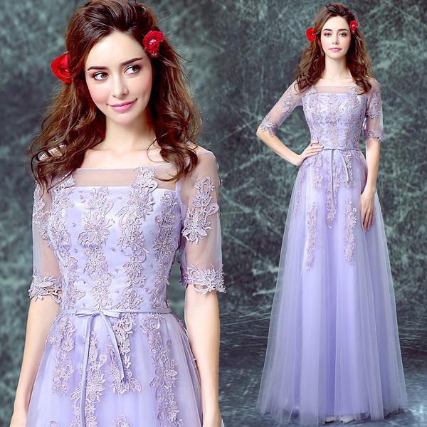 Buy cheap Lavender Boat Neck Short Sleeves TuTu Elegant Evening Dresses TSJY073 from wholesalers