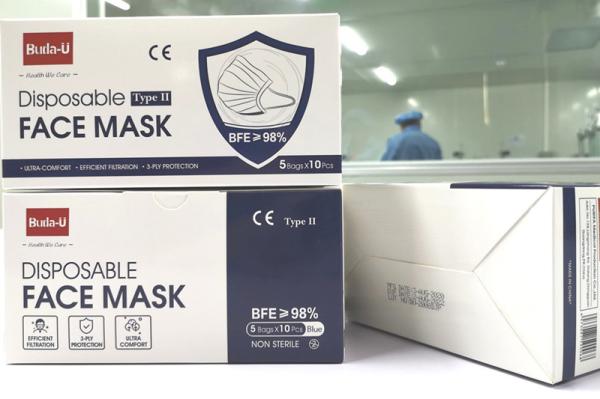 Buy cheap Blue 3 Layer Medical Disposable Particulate Respirator Mask Type II 10Pcs/Box from wholesalers