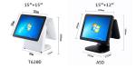 Flat Free - Bezel Capacitive Cash Register 15'' Double Screen J1900 Supermarket