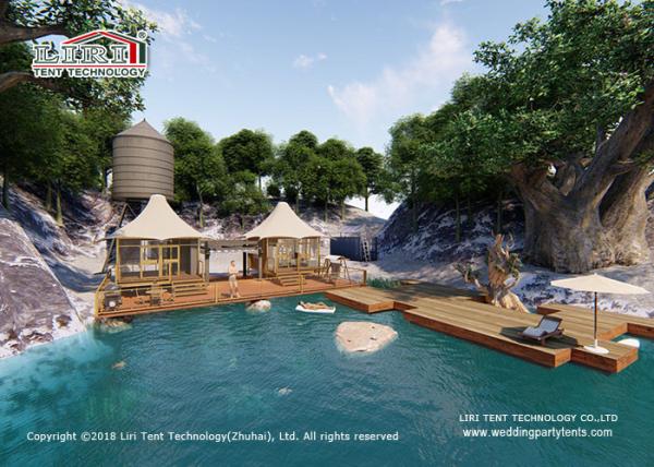 Buy cheap Glass Wall System Luxury Glamping Tents Fire Retardant DIN4102 B1 / M2 from wholesalers