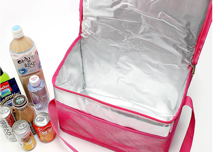 Green Aluminum Foil Insulated Tote Lunch Bag With Shoulder Strap