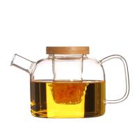 Buy cheap Office / Home Stovetop Safe Teapot With Infuser / Bamboo Lid High Borosilicate product