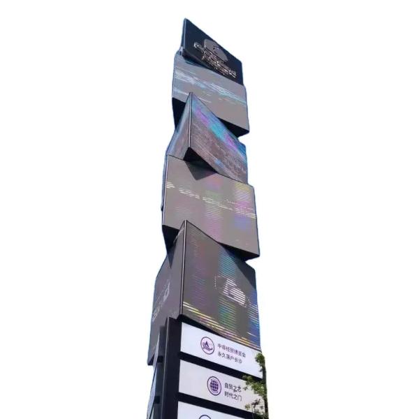Buy cheap Shop Sign Full Color LED Screen Display Advertising Cube Screen Outdoor Rotate Profiled Signage from wholesalers