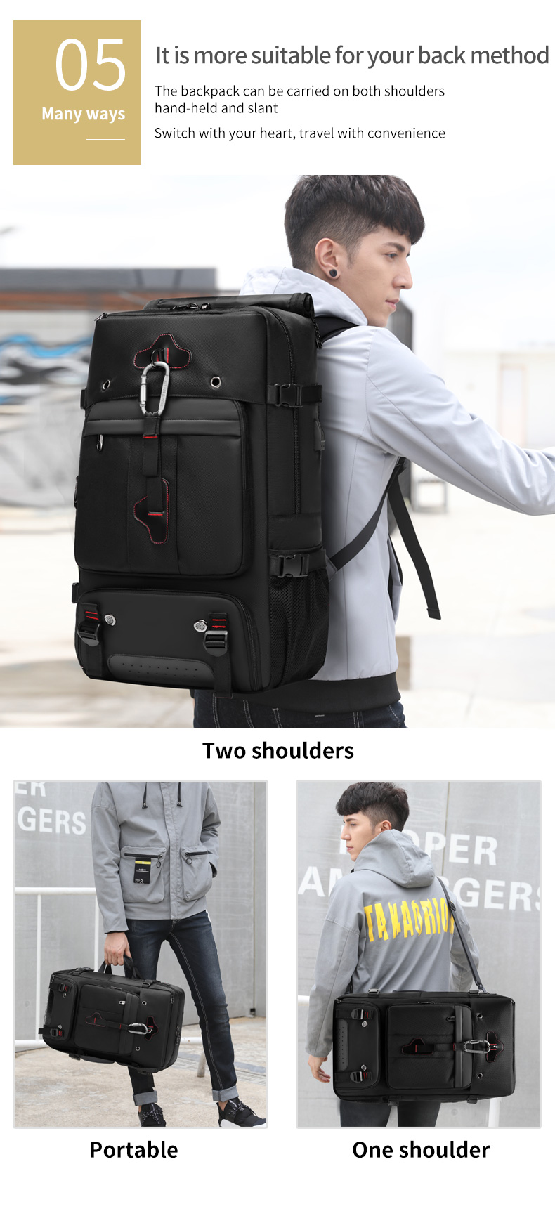 Stylish 70L Big Waterproof Tactical Backpack Camping Travel Backpack For Men