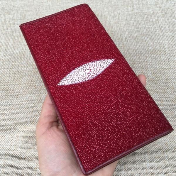 Buy cheap Unisex Style Authentic Stingray Skin Women Men Slim Bifold Wallet Card Bag Genuine Leather Female Male Thin Clutch Purse from wholesalers