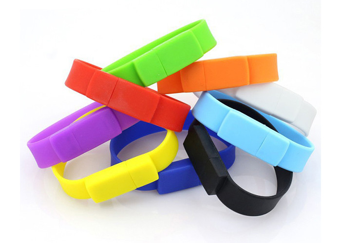 Factory supply customized logo 32G 2.0 yellow color Wrist USB with PP Box packing