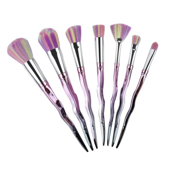 Buy cheap Fantastic Cosmetic Rainbow Makeup Brush Set 7pcs Bristles And Plastic Handle from wholesalers