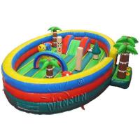 Buy cheap Tropical Style Kids Blow Up House / Toddler Jump House 7.3x6x2m product