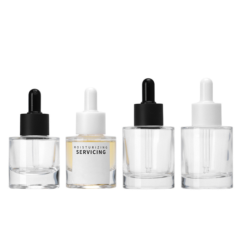 Eco Friendly Cosmetic Packaging 15ml30ml 50ml 1 oz 1.5oz Green Serum Essential Oil Bottomed Glass Dropper Bottle with Golden Cap