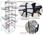 Flooring Metal Wire Potato Chips Display Candy Basket Rack