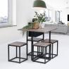 Buy cheap Black Oak Dining Room Set Wooden Table And Chairs For Bar Kitchen from wholesalers