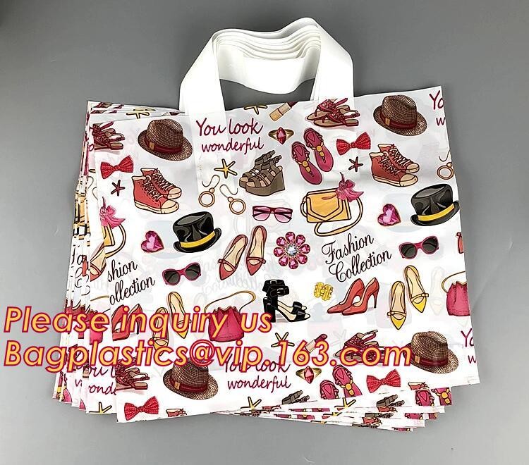 Eco Friendly Biodegradable Plastic Soft Loop Handle Bags,Retail Soft Loop Handle Shopping bags,Recyclable clothing packa