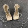 Buy cheap Hot Sell Luxurious Brand Sexy Mesh Square Toe Customization Heel Lace-Up Sandals Shoes For Women Footwear from wholesalers