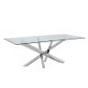 Buy cheap Simple Design SS Steel Furniture Glass Top Civil Table from wholesalers