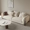 Buy cheap 3 Seater Modern Fabric Sofa Set White Teddy Fleece Sponge Filling from wholesalers