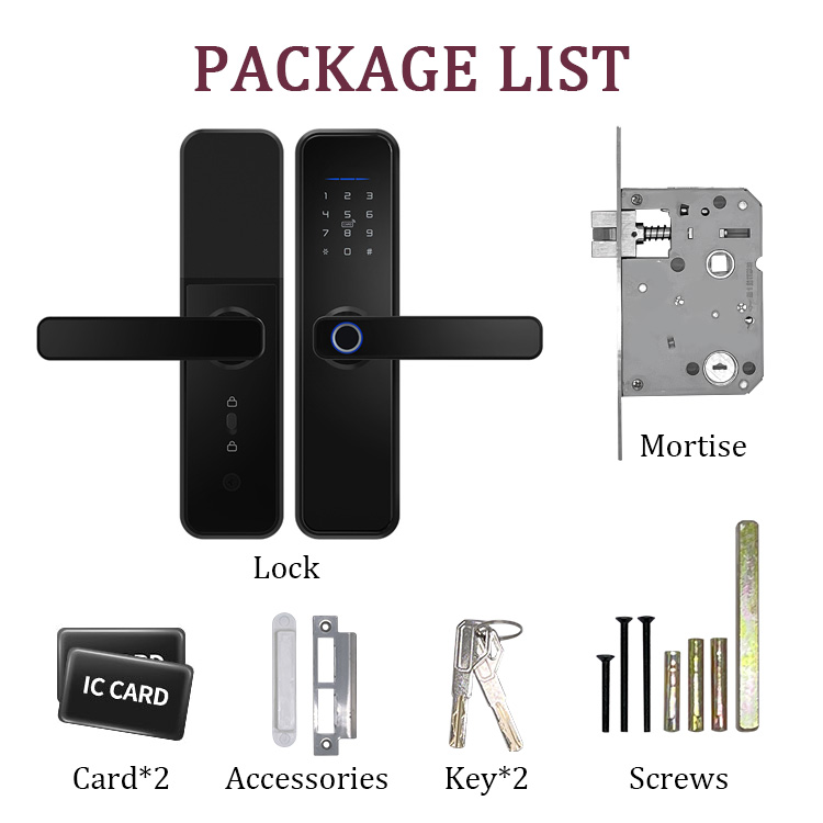 Aluminum Alloy Anti-Lock Biometric Fingerprint Keyless Tuya Smart Door Lock Electronic Digital Smart Door Lock