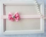 16mm Pink / Red Elastic Hair Bands For Baby Polyester / Spandex Material