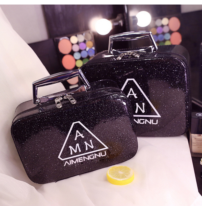Fashion Large Capacity Women PU Leather Makeup Case