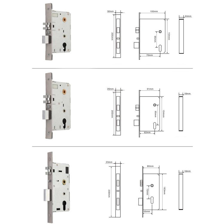 Combination Slim Smart Hotel Lock , Electronic Door Lock With Biometric