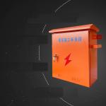 Orange Steel Electrical Enclosure Outdoor Cctv Power Supply Cable Distribution