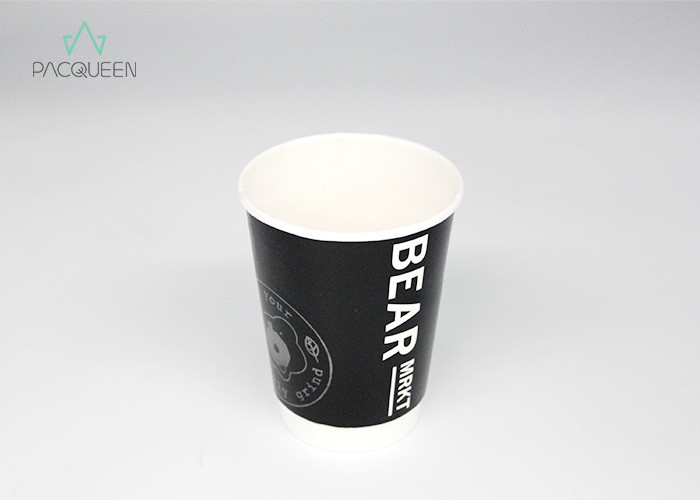 Fully Brown Kraft Double Wall Takeaway Coffee Cups With White PS Lids