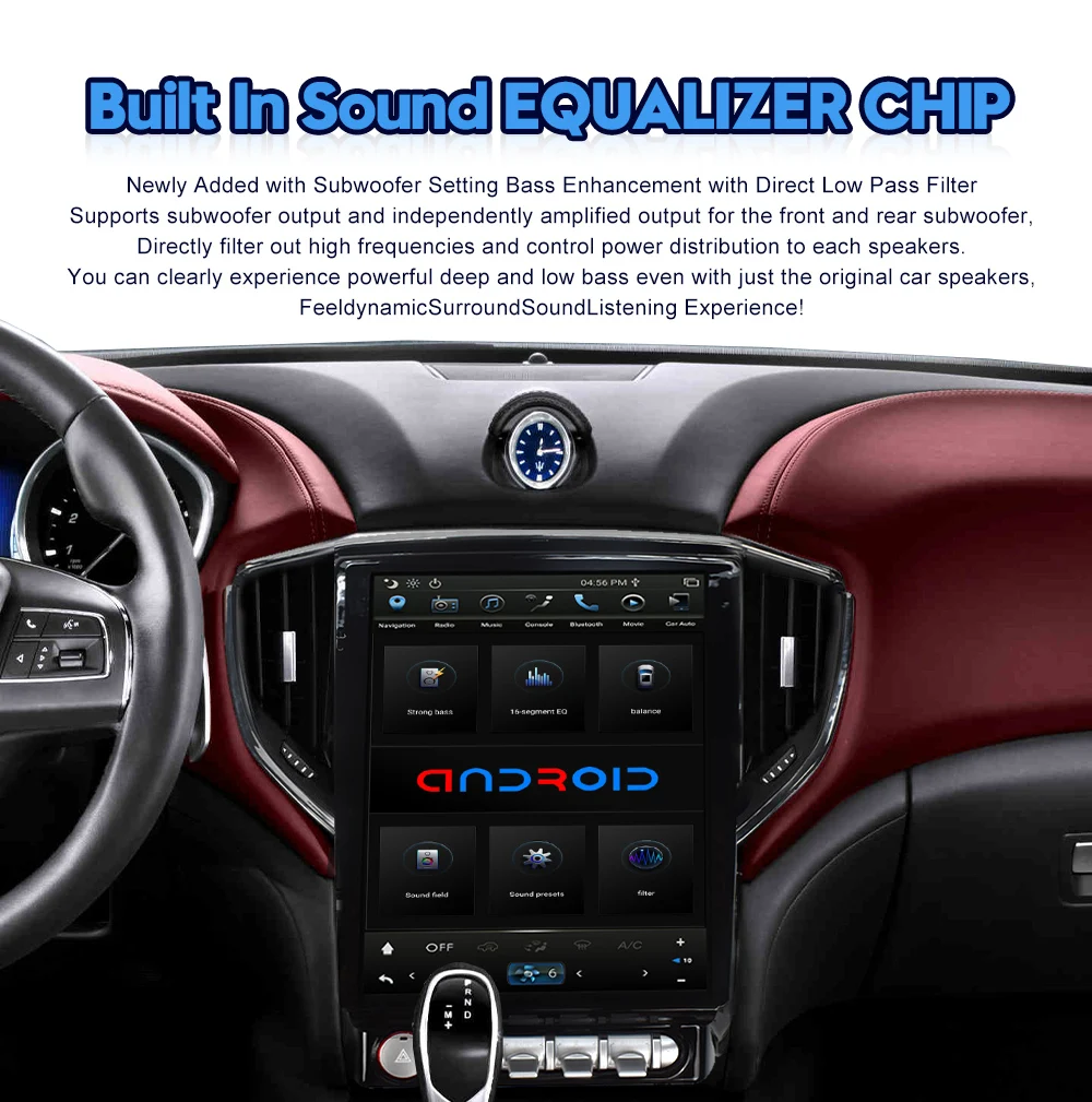 12.1 Inch Carplay Aftermarket Radio GBL Maserati Head Unit 2014 2015 2016 IPS DVR WiFi Carplay