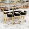 Buy cheap Commercial Metal Bar Stools High Stool With Velvet / PU Seat from wholesalers