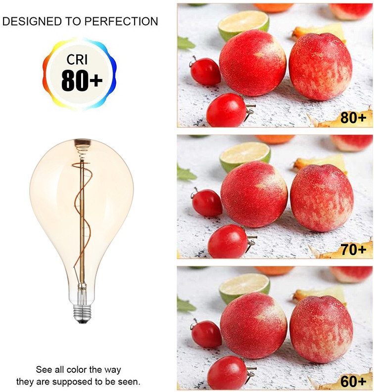PS160 Clear Amber LED Edison Bulb Vintage LED Spiral 160*280mm