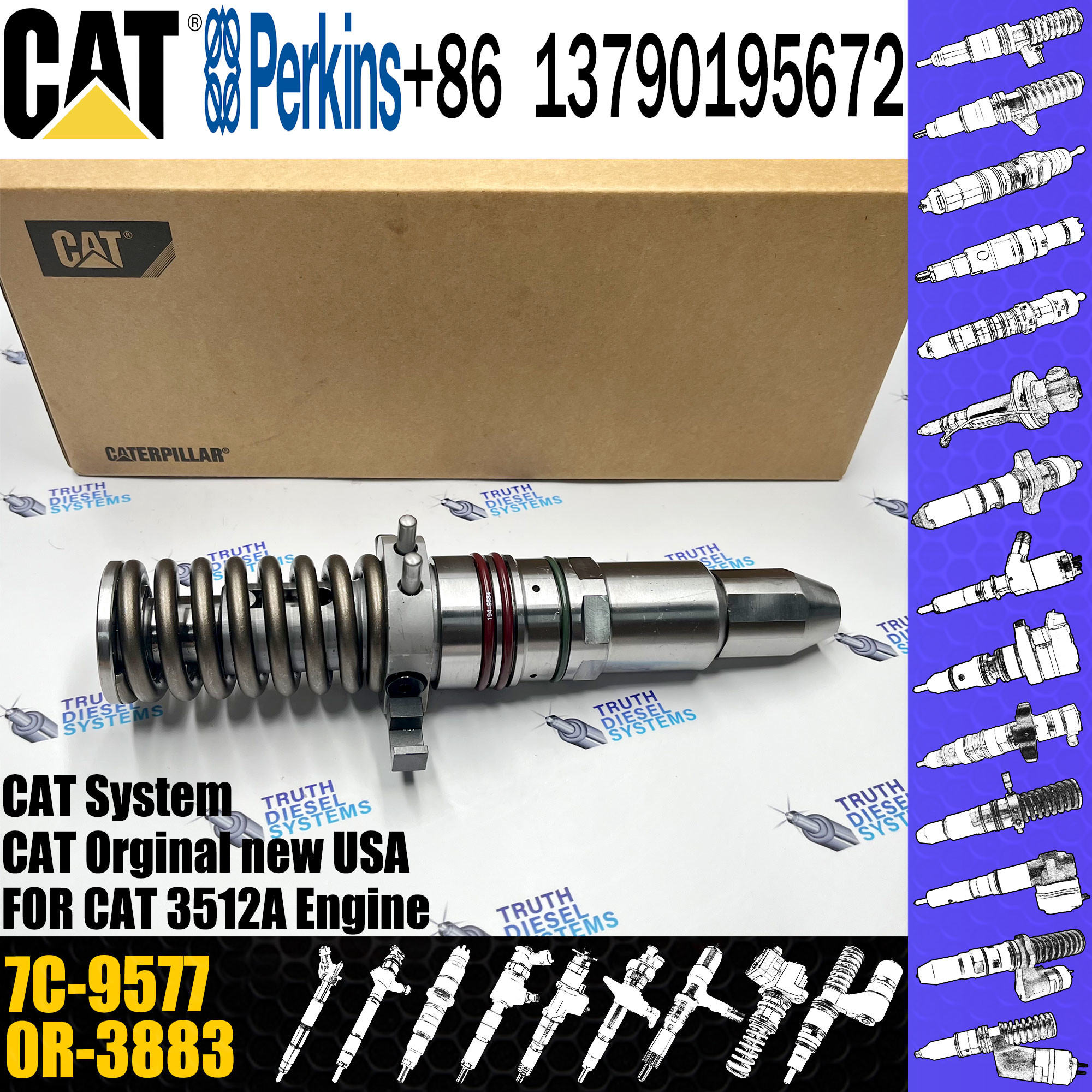 Diesel Common Rail Injector 0R-8338 OR-3051 7C-4174 7E-9983 7E-3384 9Y-4544 7C-9577 For C-A-T