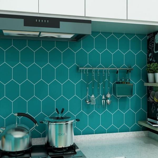 Moisture-Proof Ceramic Tiles 3D Wallpaper for Kitchen Wallpaper Bathroom 3d Wall