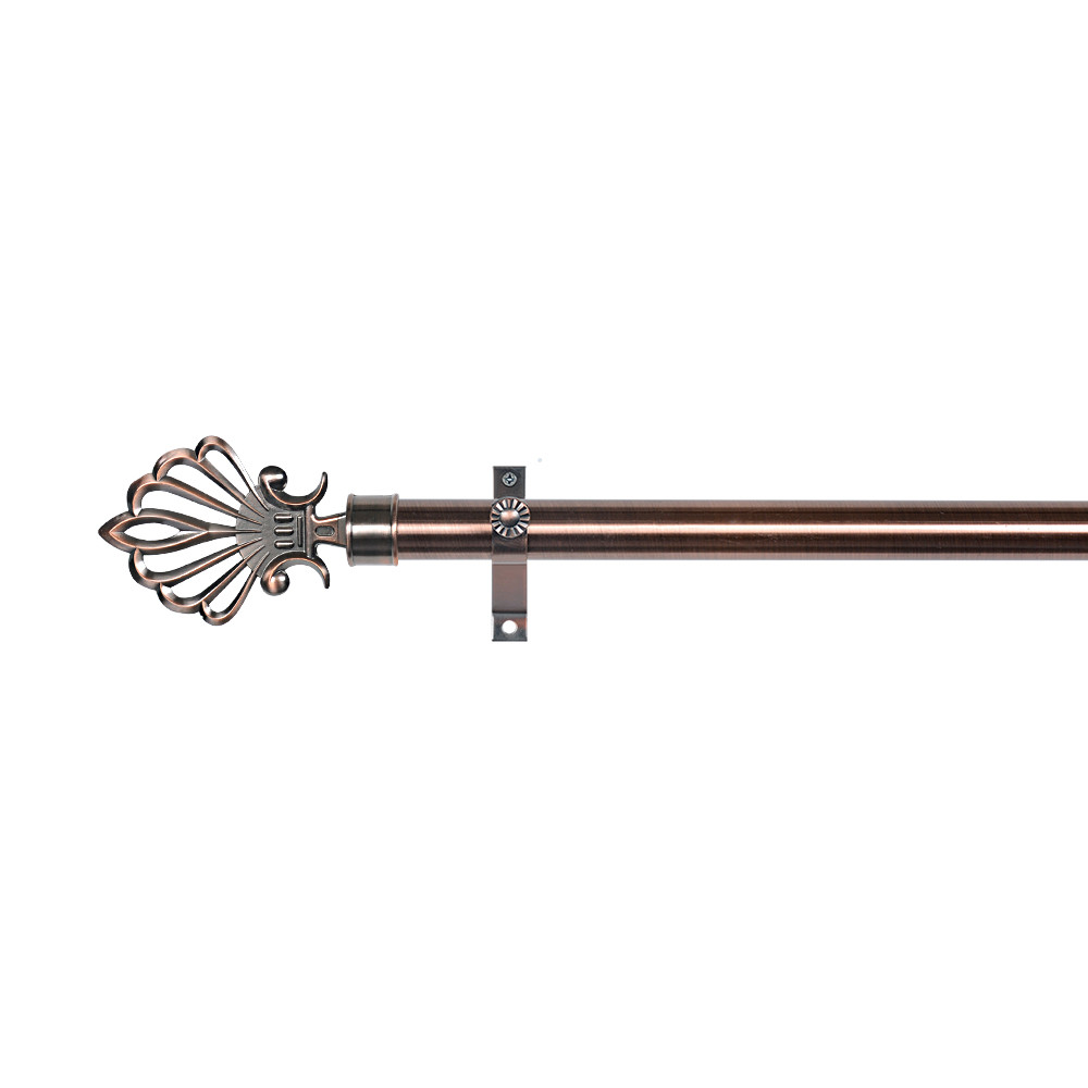 Anti Copper Plain Curtain Rod With 28 MM Diameter Aluminum Finial