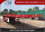 3 Axles 30 Tons 40Ft Low Flatbed Truck , Flatbed Semi Trailer Carbon Steel
