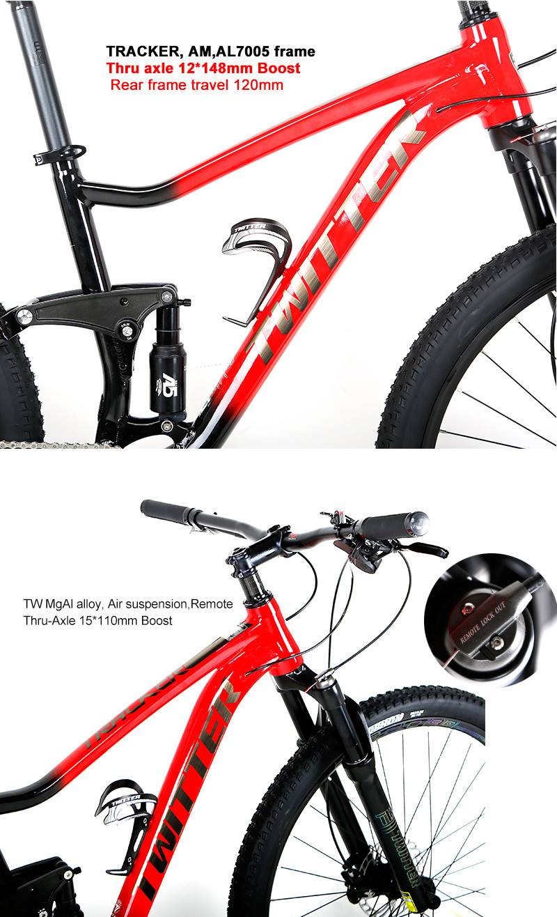 17" Frame Full Suspension Mountain Bike TW Fork TRACKER 29er With SRAM SX 12 Speed