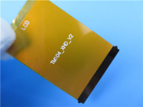 Single Layer Flex PCB Built on 1oz polyimide with polyimide stiffener for LCD Connector