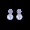 Buy cheap Triangel Shape Silver Pearl Earrings / Real Natural Freshwater Pearl Earrings Stub from wholesalers