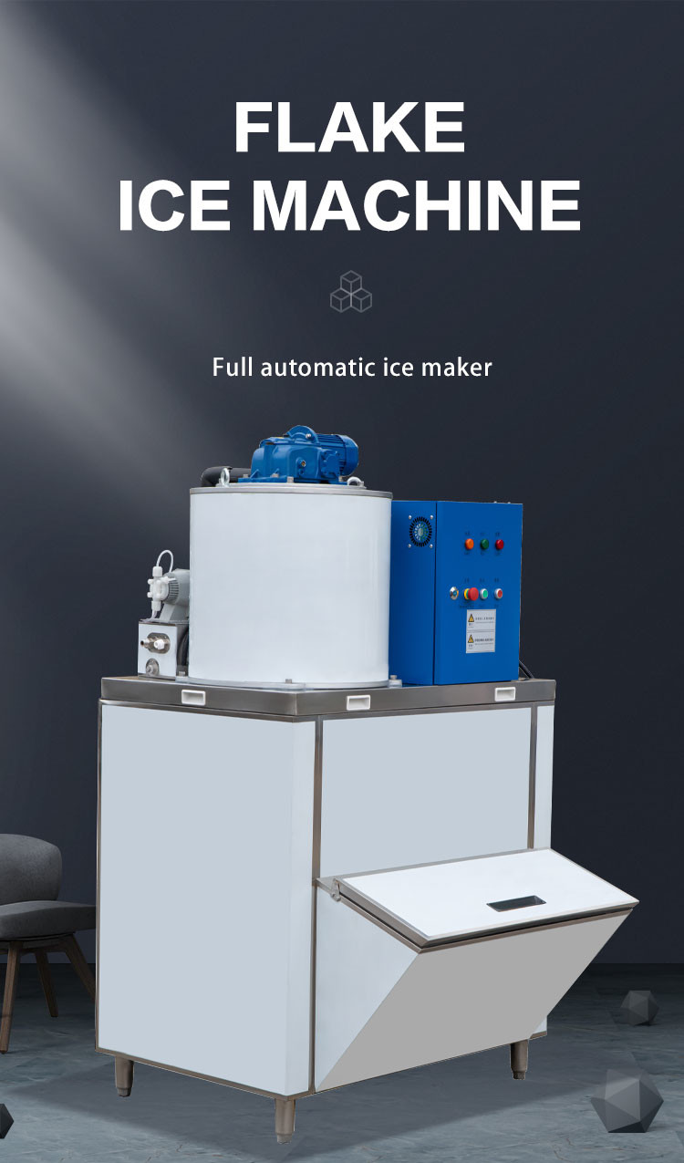 R404A Modular Ice Flaker 1.0T/24h Commercial Snow Ice Machine Fresh Salt Water