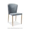 Buy cheap Fan Shaped Back 82cm Armless Leather Dining Room Chairs With Metal Legs from wholesalers