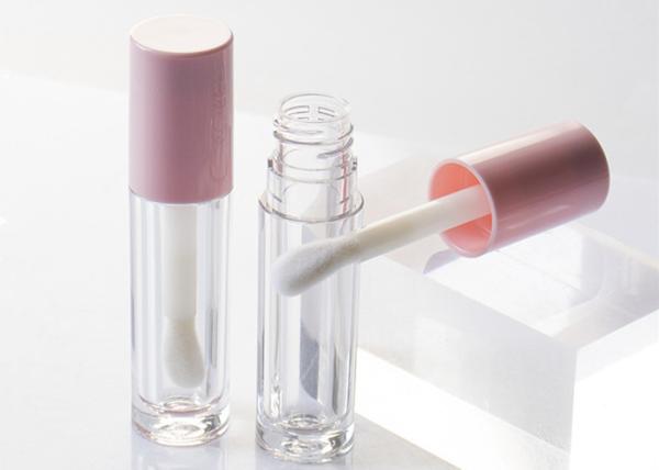 Buy cheap Transparent Frost Cosmetic Tube 4.5 ml Round Private Label Lip Gloss Tube With Large Brush from wholesalers