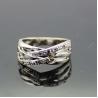 Buy cheap Women Jewelry 925 Silver Green Cubic Zirconia Crossover Ring(FR0146) from wholesalers