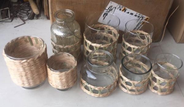 Buy cheap Best selling Seagrass bottle carrier Wicker detox bottle holder Seagrass glass cup holders from wholesalers