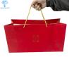 Buy cheap Red Gift Bags With Handles 18×13×7cm Recycled Paper Merchandise Bags from wholesalers