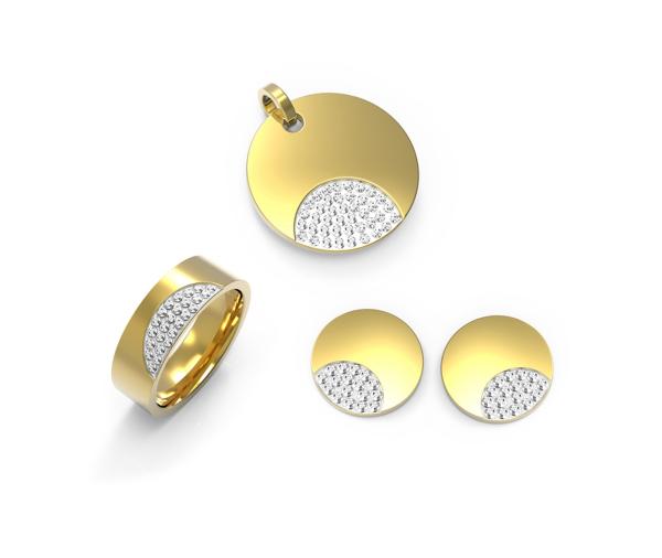 Buy cheap Simple Gold Men's Jewelry Sets Cross Ring Necklace Set Sweater Chain Alloy Jewelry from wholesalers
