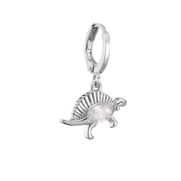 Buy cheap Micro Sterling Silver Crystal Jewelry Inlaid Zircon Retro Dinosaur Dangle Earrings from wholesalers