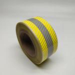 Twill Stripes Silver Yellow Reflective Heat Transfer Film Self Adhesive For