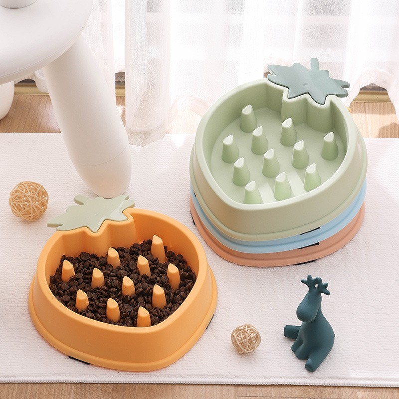 Strawberry Slow Food Bowl Pet Bowl Dog Food Bowl Cat Food Bowl Non-Slip Anti-Choking Fruit Cartoon Bowl Cat Bowl Wholesa