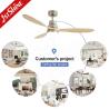 Buy cheap OEM 110v Solid Wood Smart Ceiling Fan Color Changing Led Light AC Motor from wholesalers