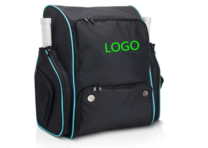 600D PVC Pickleball Racket Bag Backpack OEM / ODM With Outsides Racket Pocket Design