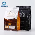 Flat Bottom Pet Food Packaging Plastic Bag Heat Seal With Zipper